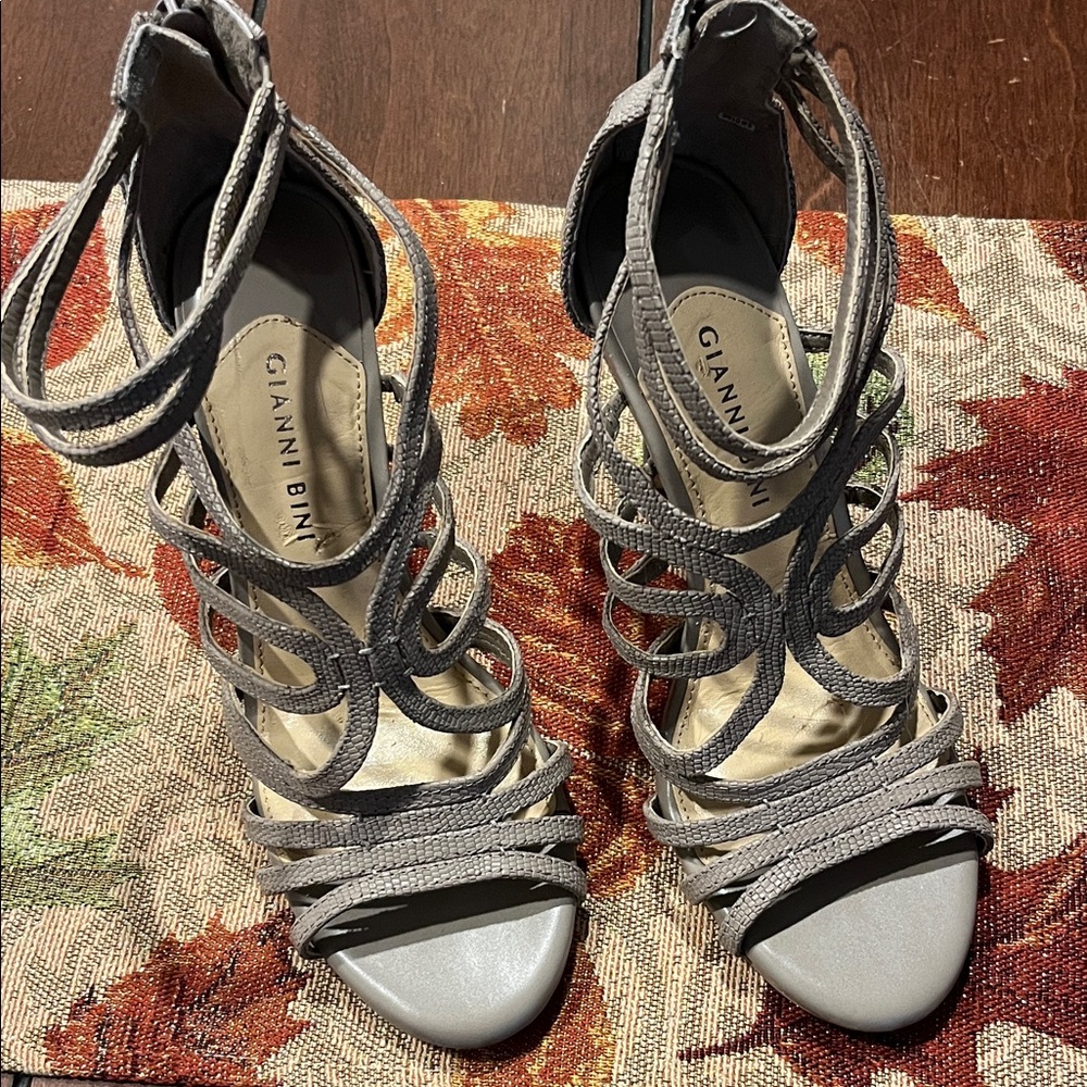 Gianni Bini Silver Strappy Heels
